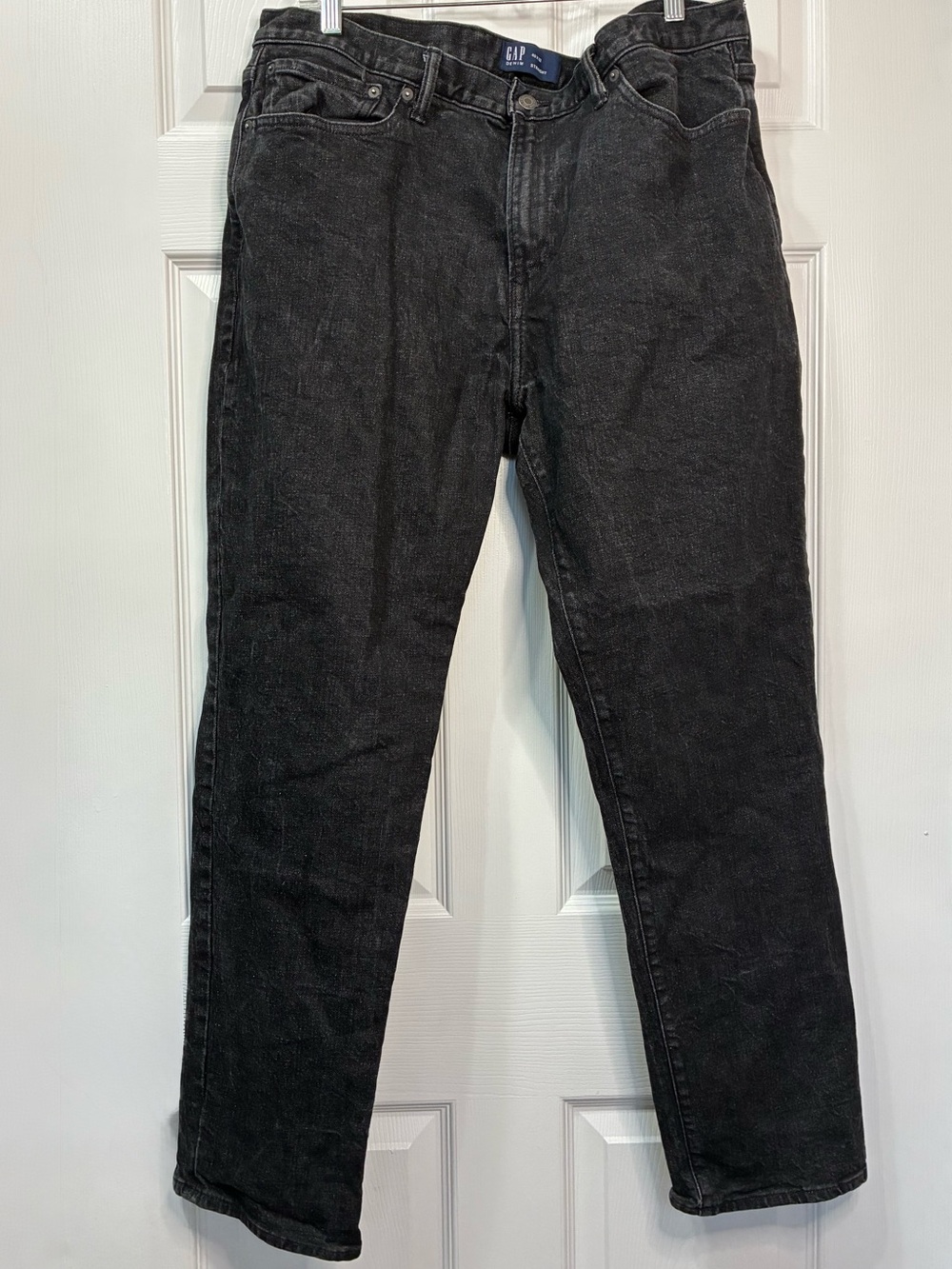 Gap Straight Fit Jeans Mens 40 X 32 Black 5 Pocket Rodeo Weekend Casual